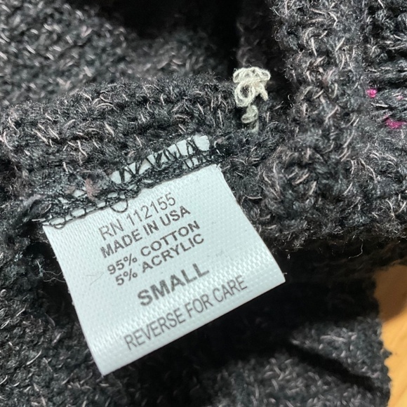 MARGARET WINTERS Cotton Blend Art to Wear Long Sleeve Sweater Pocket Detail Sz S - Picture 8 of 10